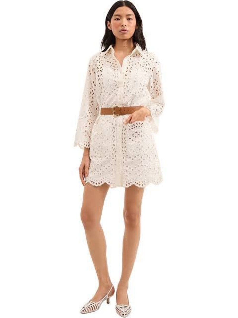 Veronica Beard Sumatra Eyelet Dress Off White Size 2